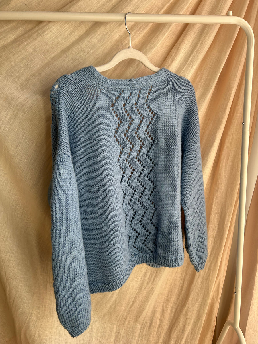 Blue Knit Cardigan - M
