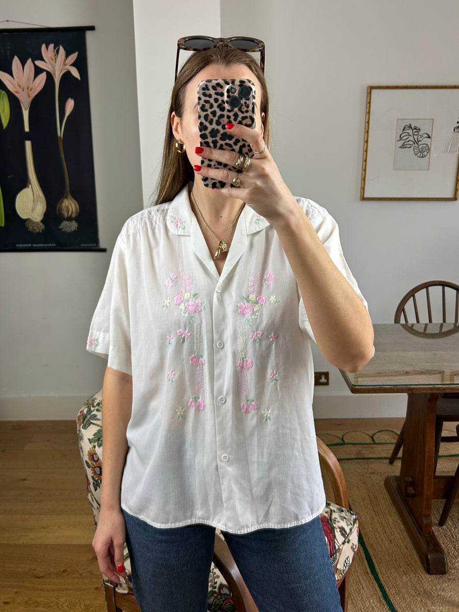 Embroidered Floral Blouse - M/L