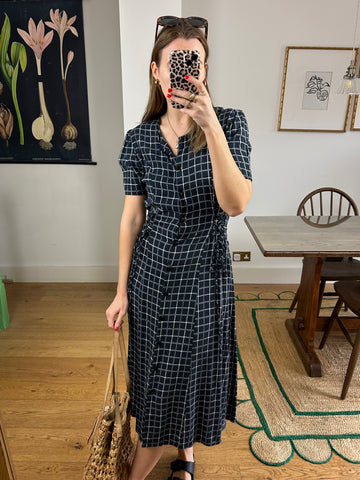Navy Check Dress - UK 8-10