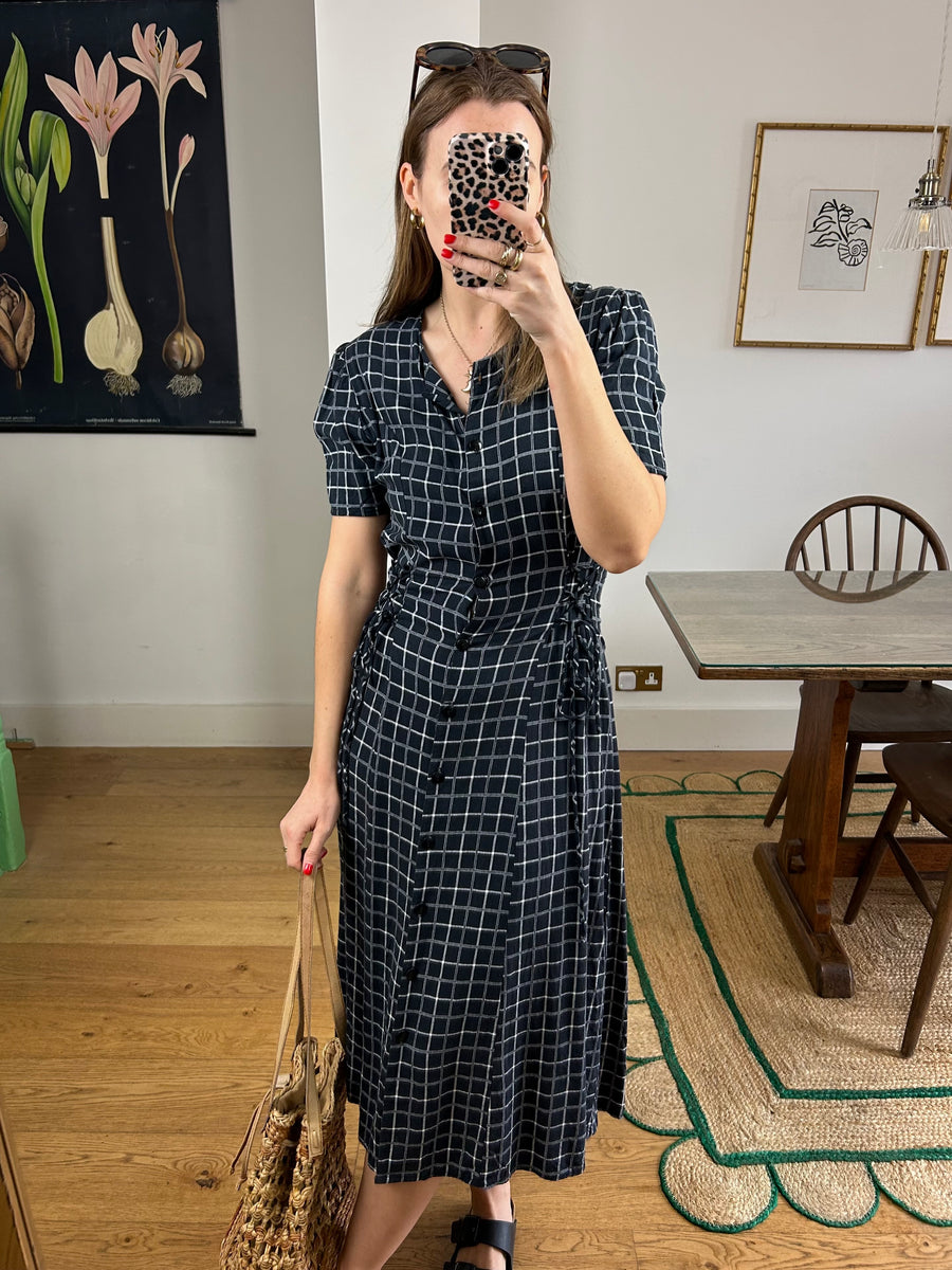 Navy Check Dress - UK 8-10