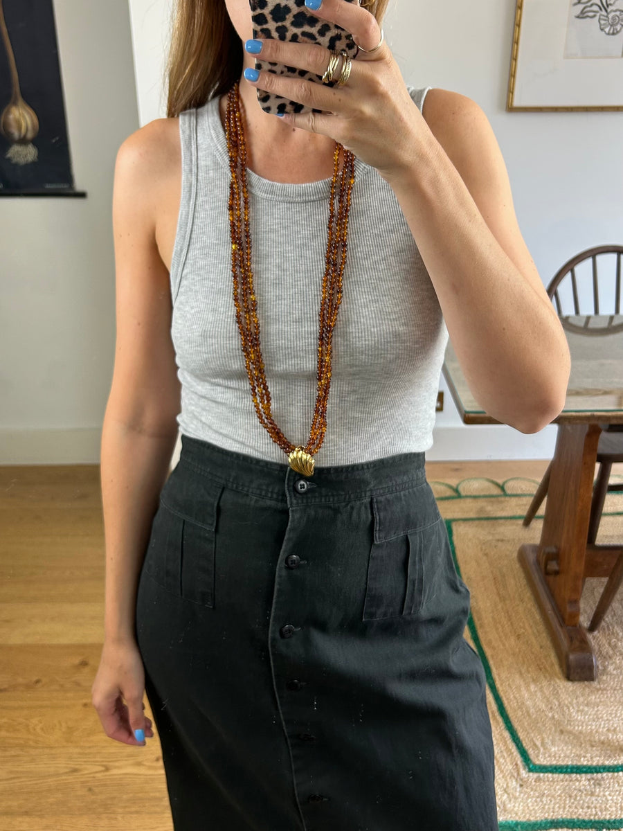 Amber Bead Necklace Set