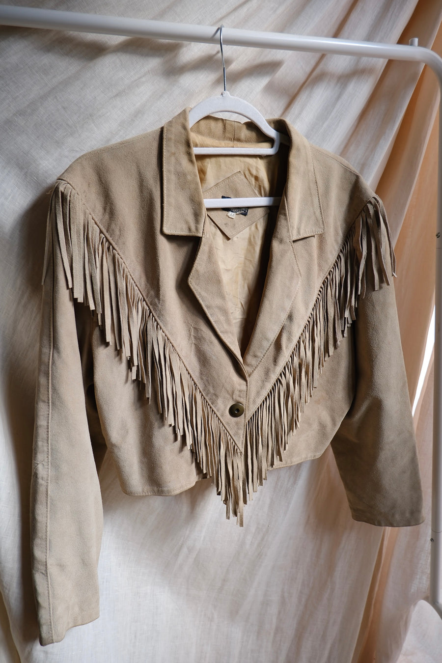 Cropped Suede Tassel Jacket - S-M