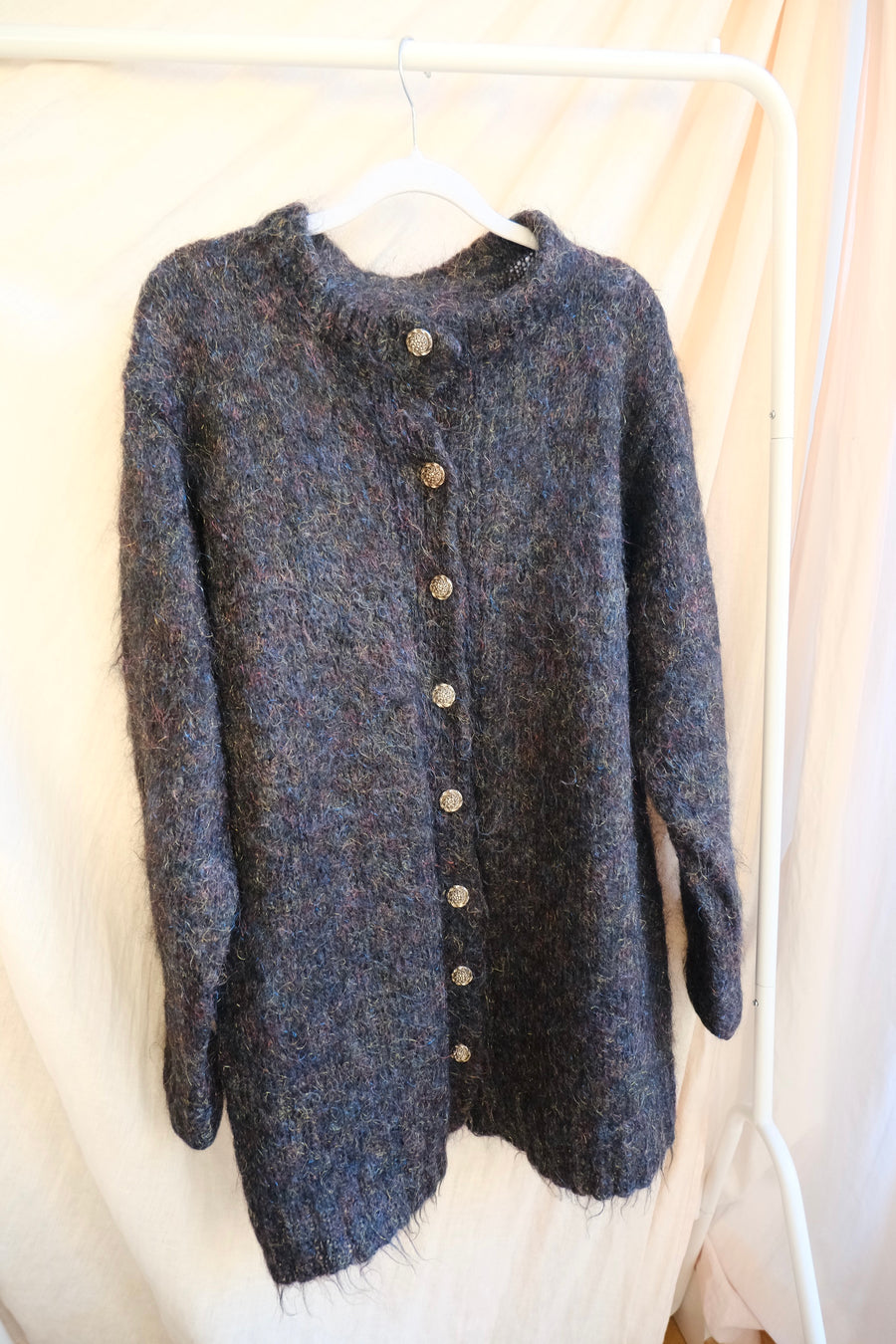 Black Mohair Cardigan - L