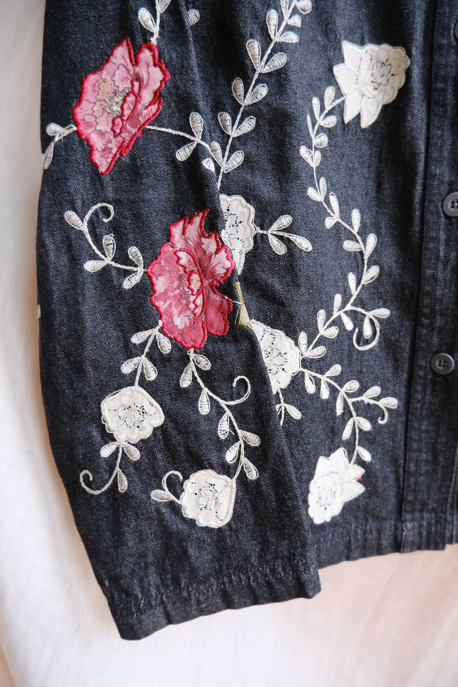 Embroidered Denim Jacket - M