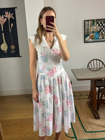 Statement Collar Floral Dress - UK 10