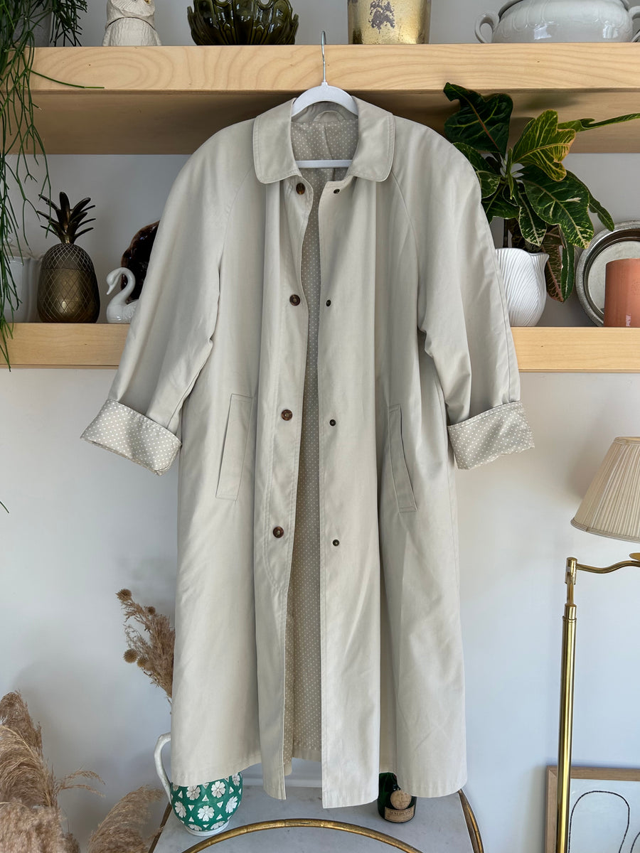 Polkadot Lined Trench Coat - M