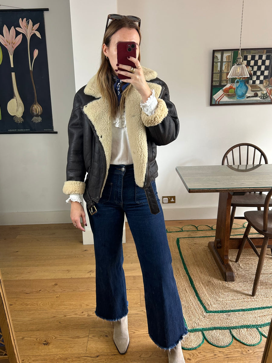 Sheepskin Leather Aviator - S