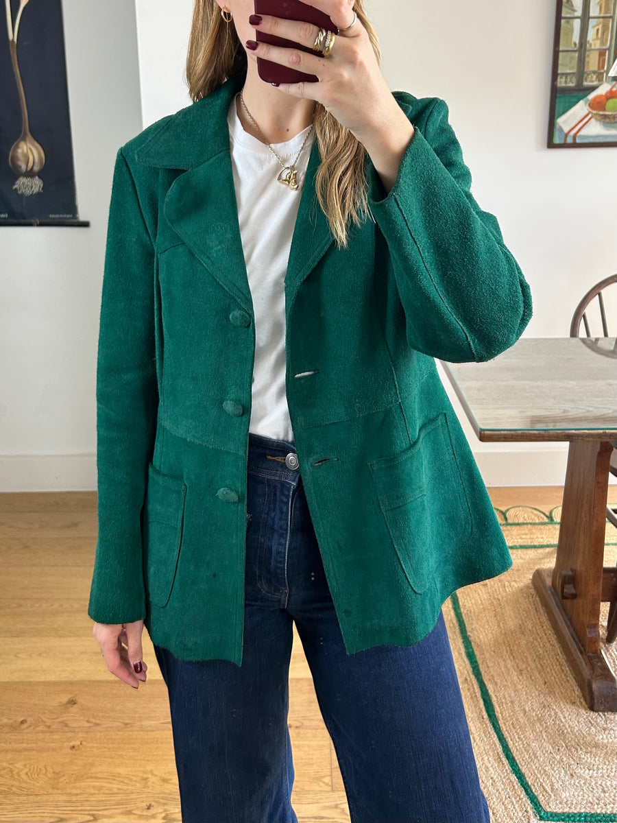 Green Suede Blazer - M