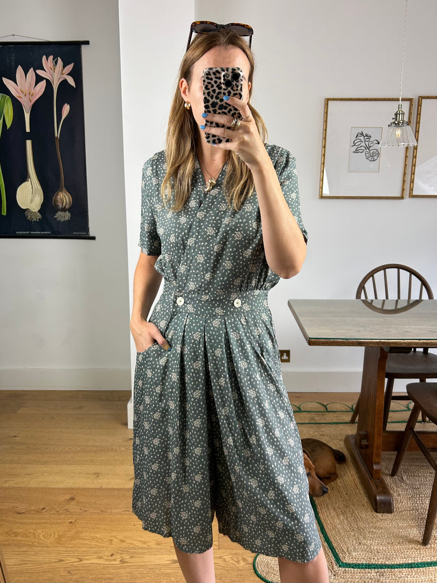 Green Floral Playsuit - UK 10-12