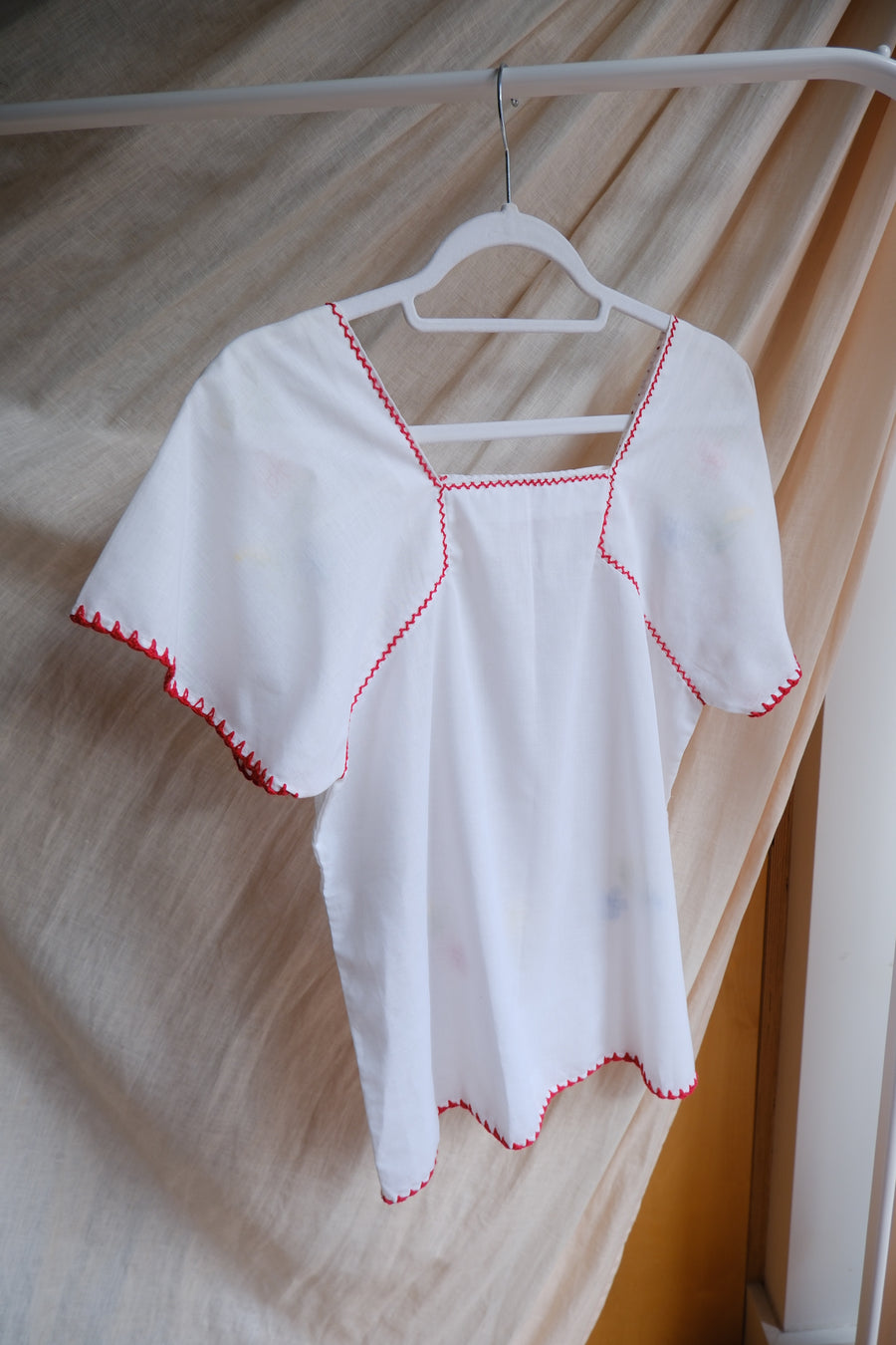 Embroidered Smock Top - S