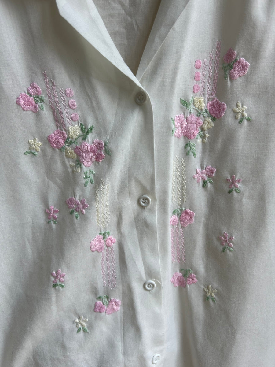 Embroidered Floral Blouse - M/L