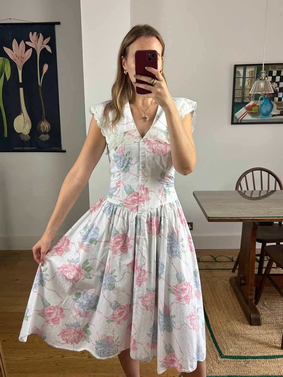 Statement Collar Floral Dress - UK 10