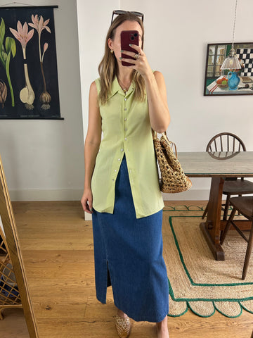 Green Gingham Shirt - M