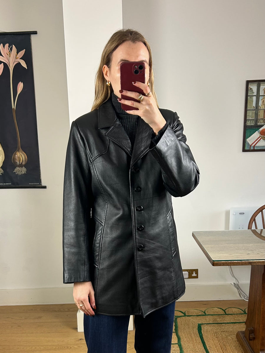 Black Leather Jacket - S