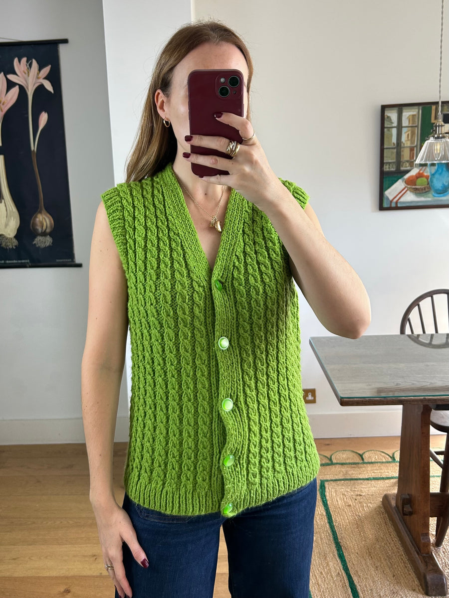 Green Knit Waistcoat - S-M