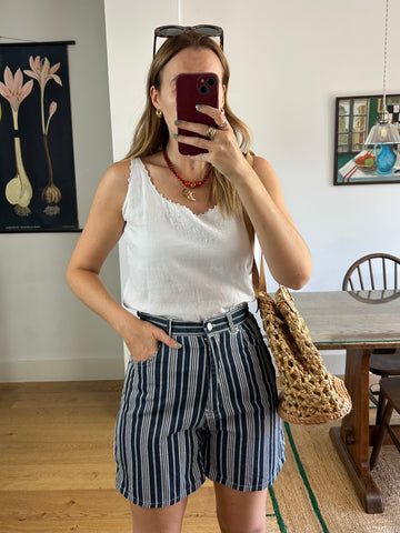 White Linen Vest - UK 8/10