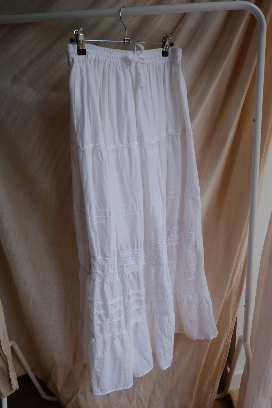 White Tiered Skirt - UK 8-10