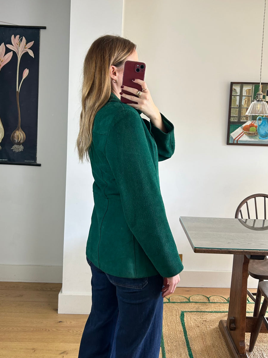 Green Suede Blazer - M