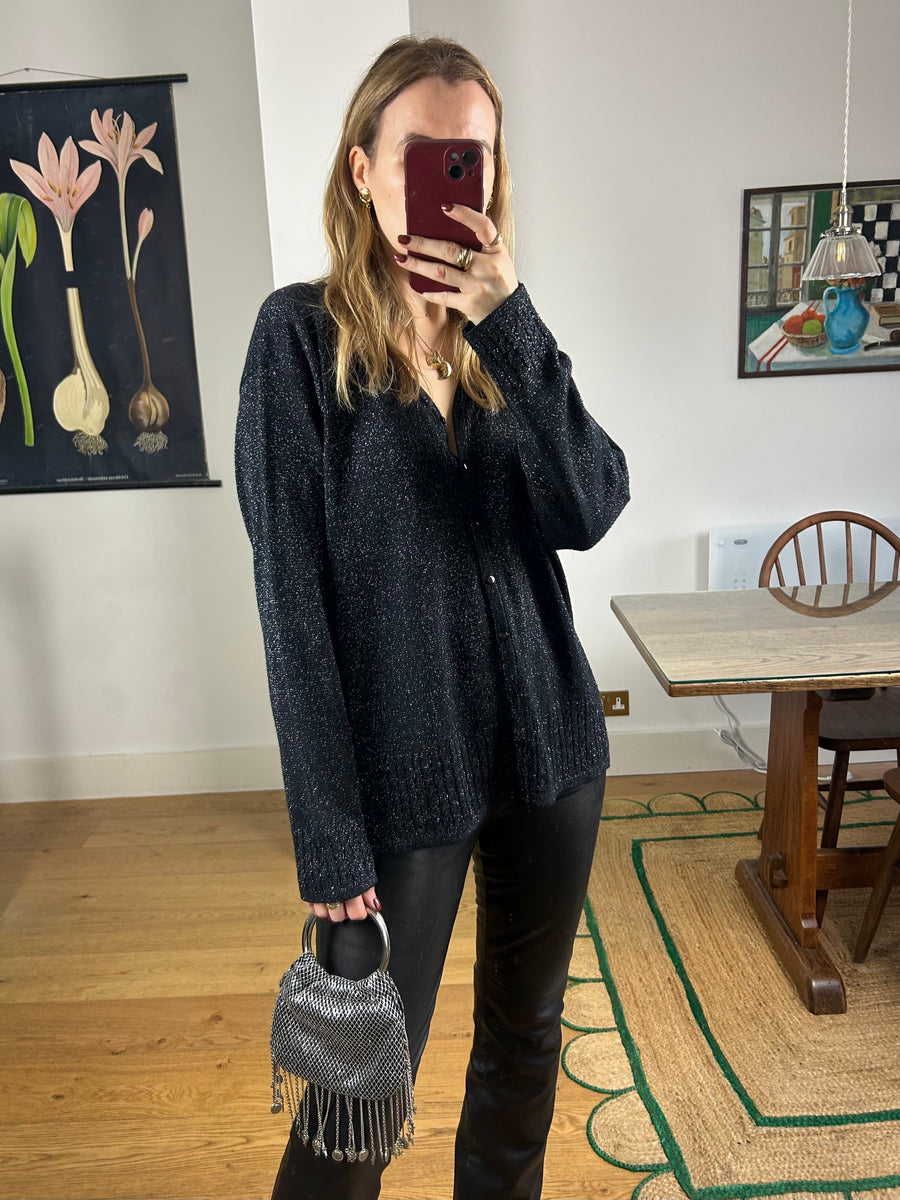 Glitter & Beaded Cardigan - L