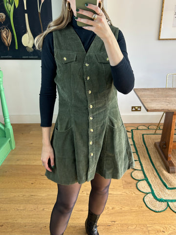 Cord Pinafore Dress - UK 12/14