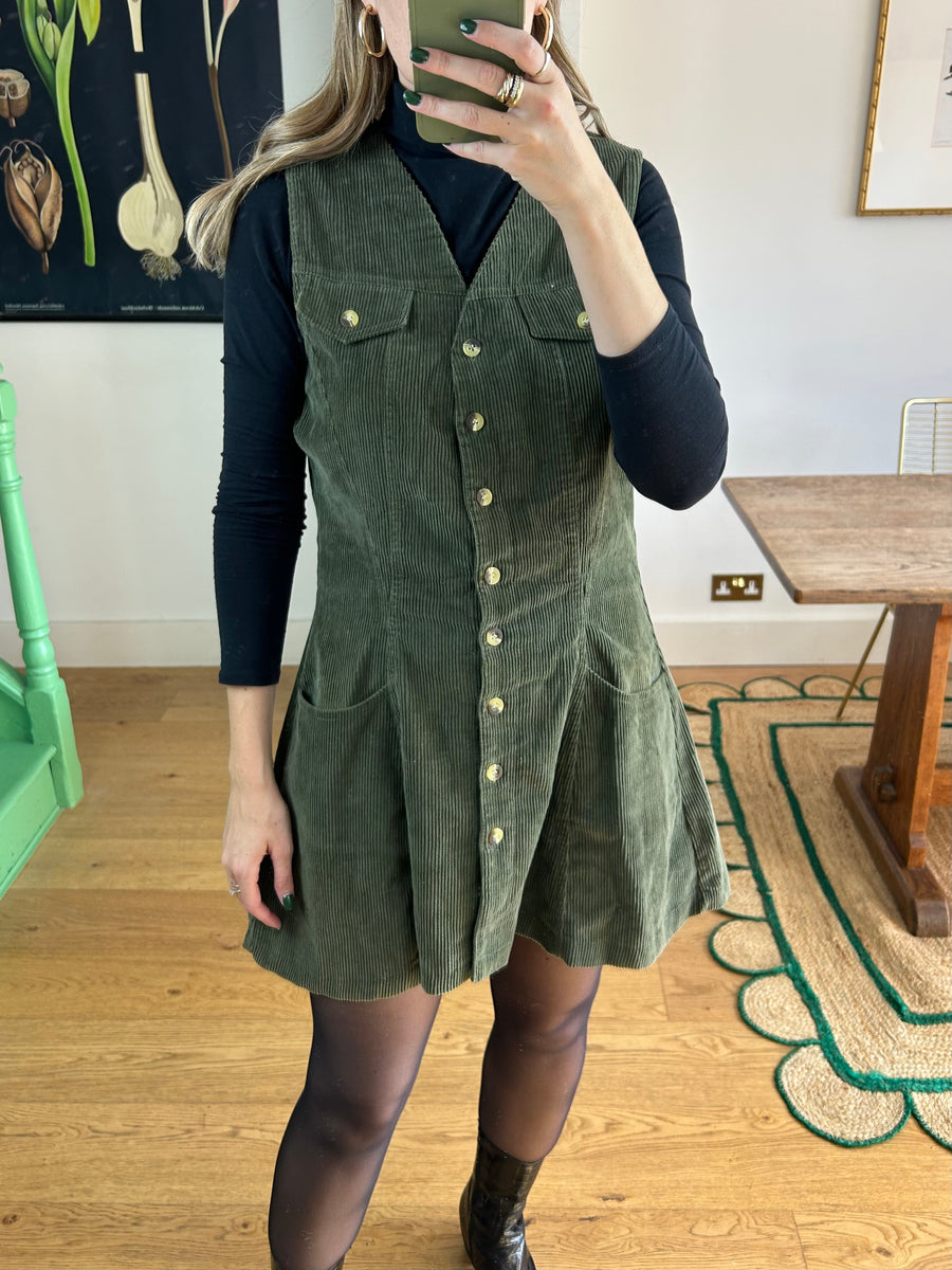Cord Pinafore Dress - UK 12/14