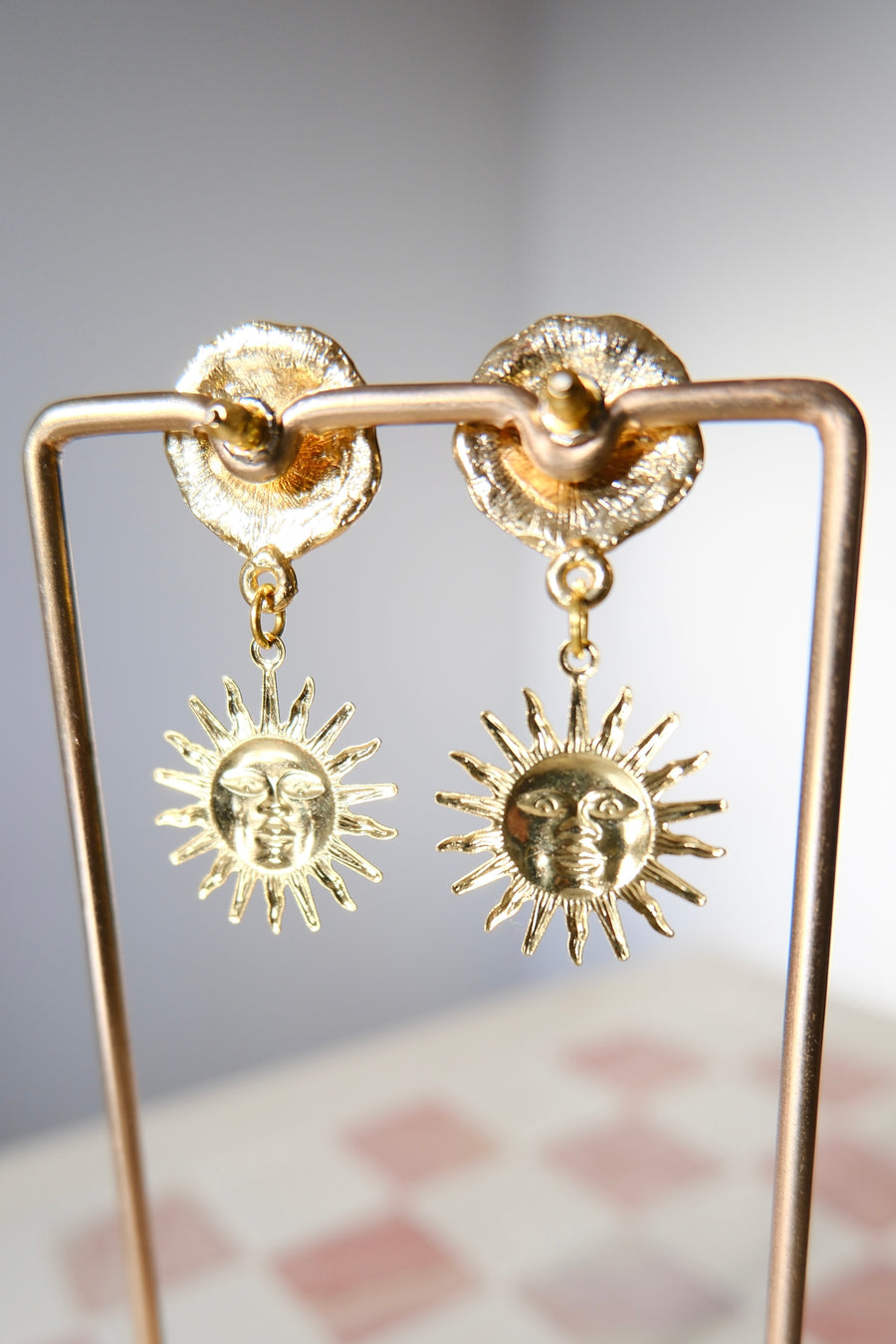Gold Plated Sun Earrings