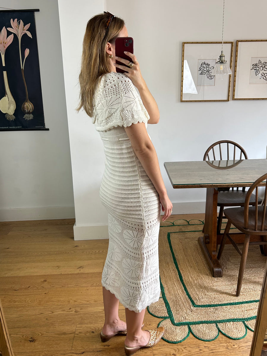Cream Crochet Dress - UK 8