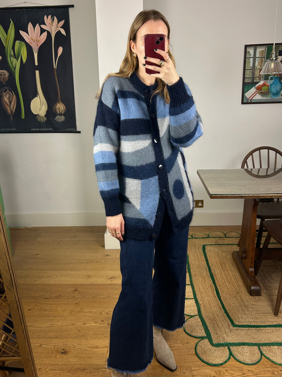 Pattern Mohair Cardigan - S-M