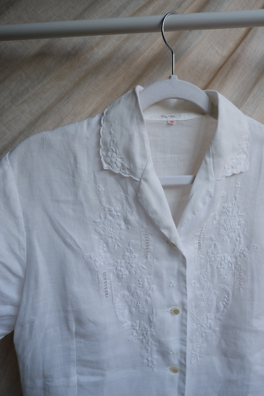 Embroidered Linen Blouse - M