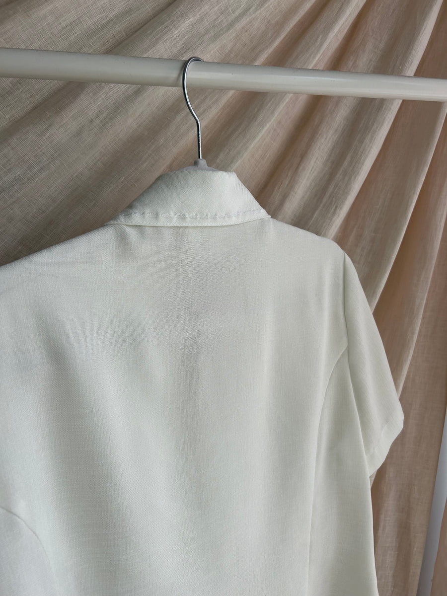 White Embroidered Blouse - M