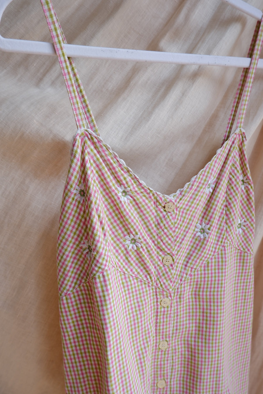 Pink & Green Gingham Dress - UK 10