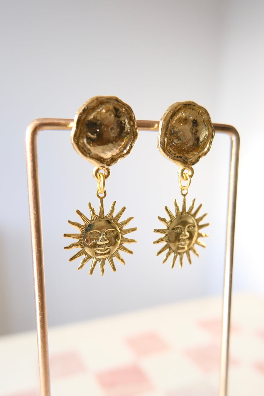 Gold Plated Sun Earrings