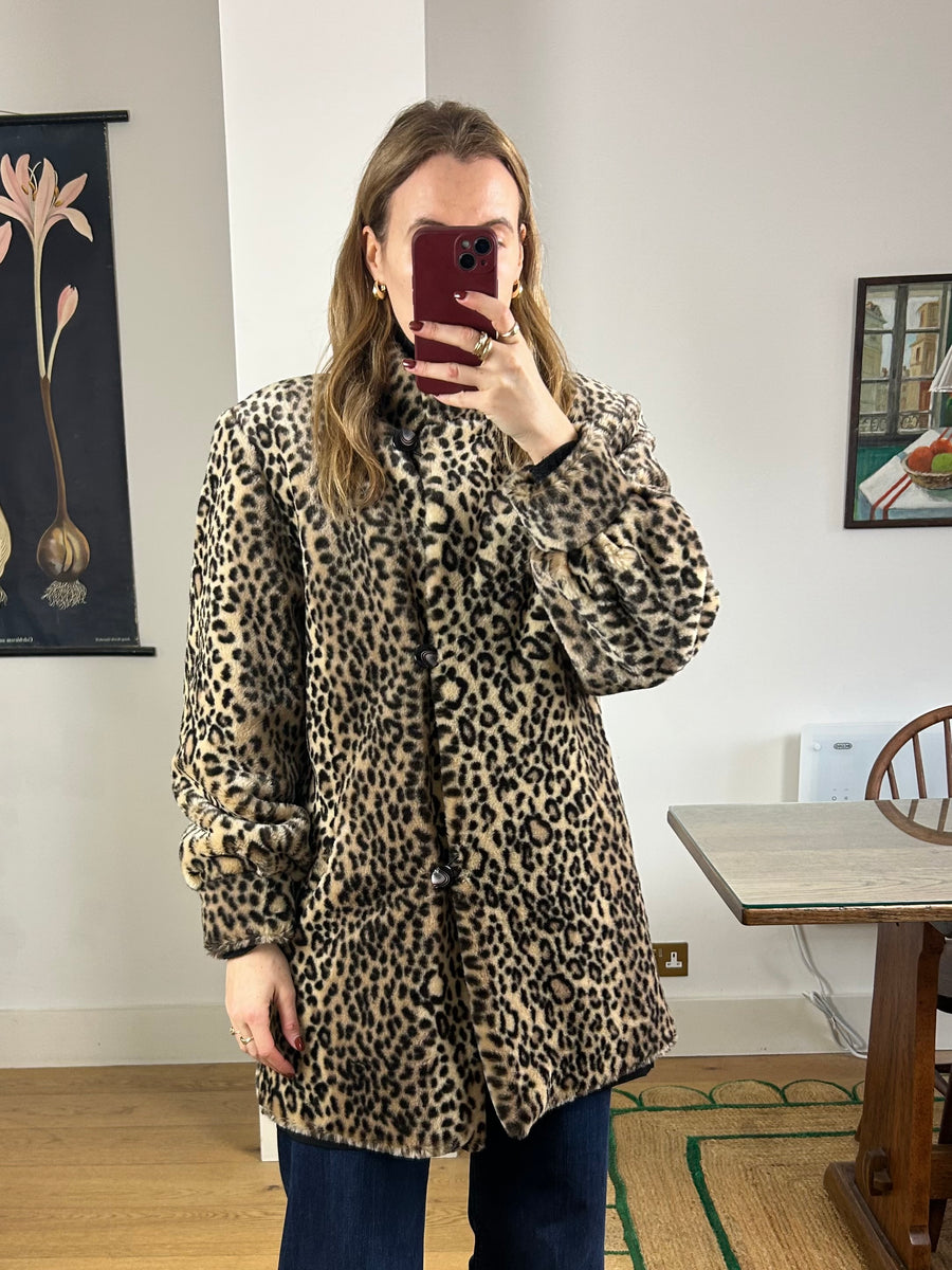 Reversible Leopard Coat - M