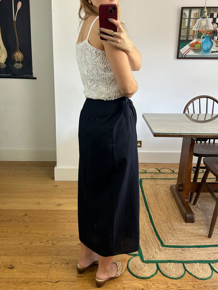 Black Wrap Skirt - UK 8
