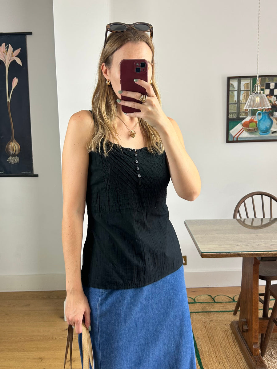 Black Cotton Cami - M