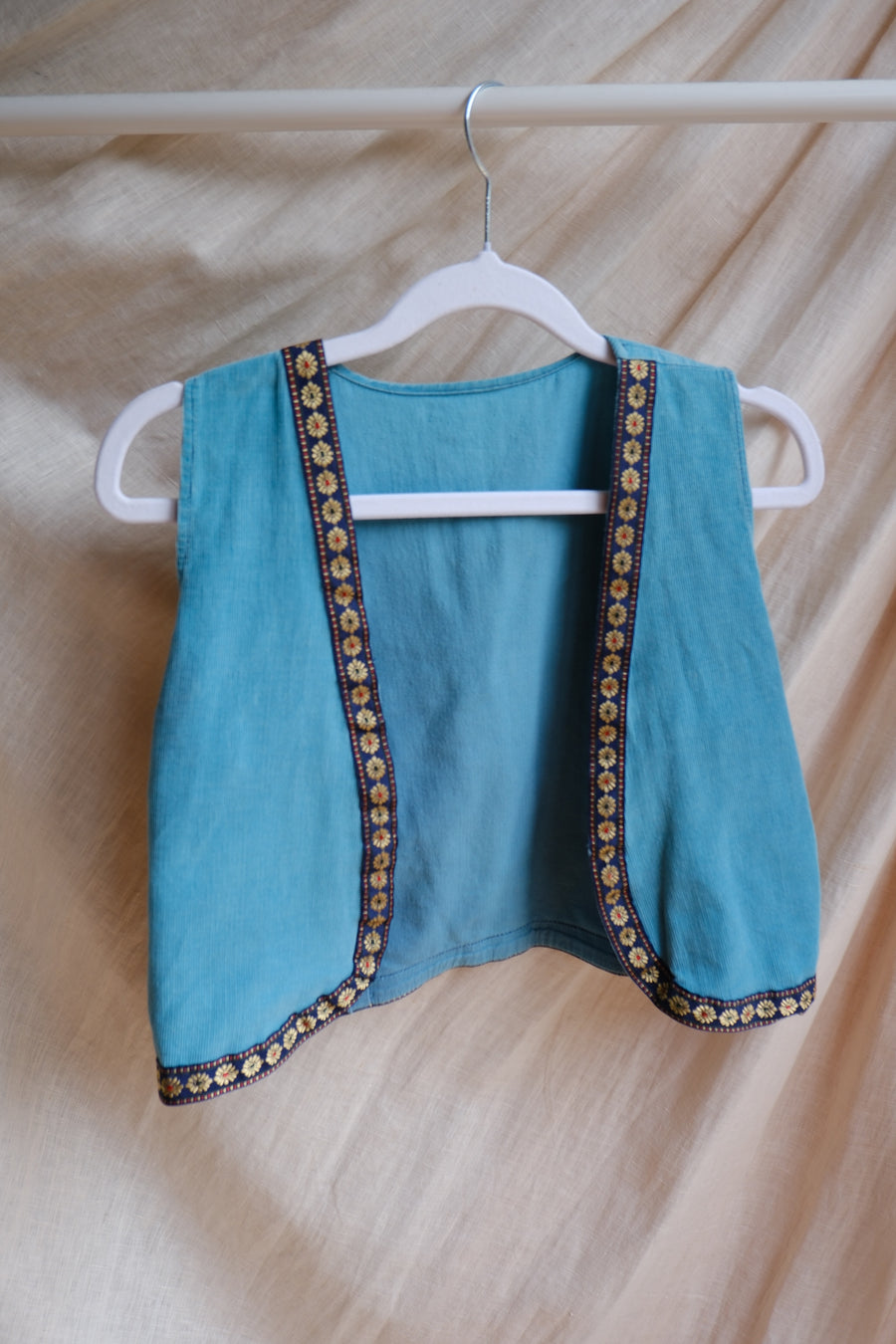 Blue Floral Waistcoat - S