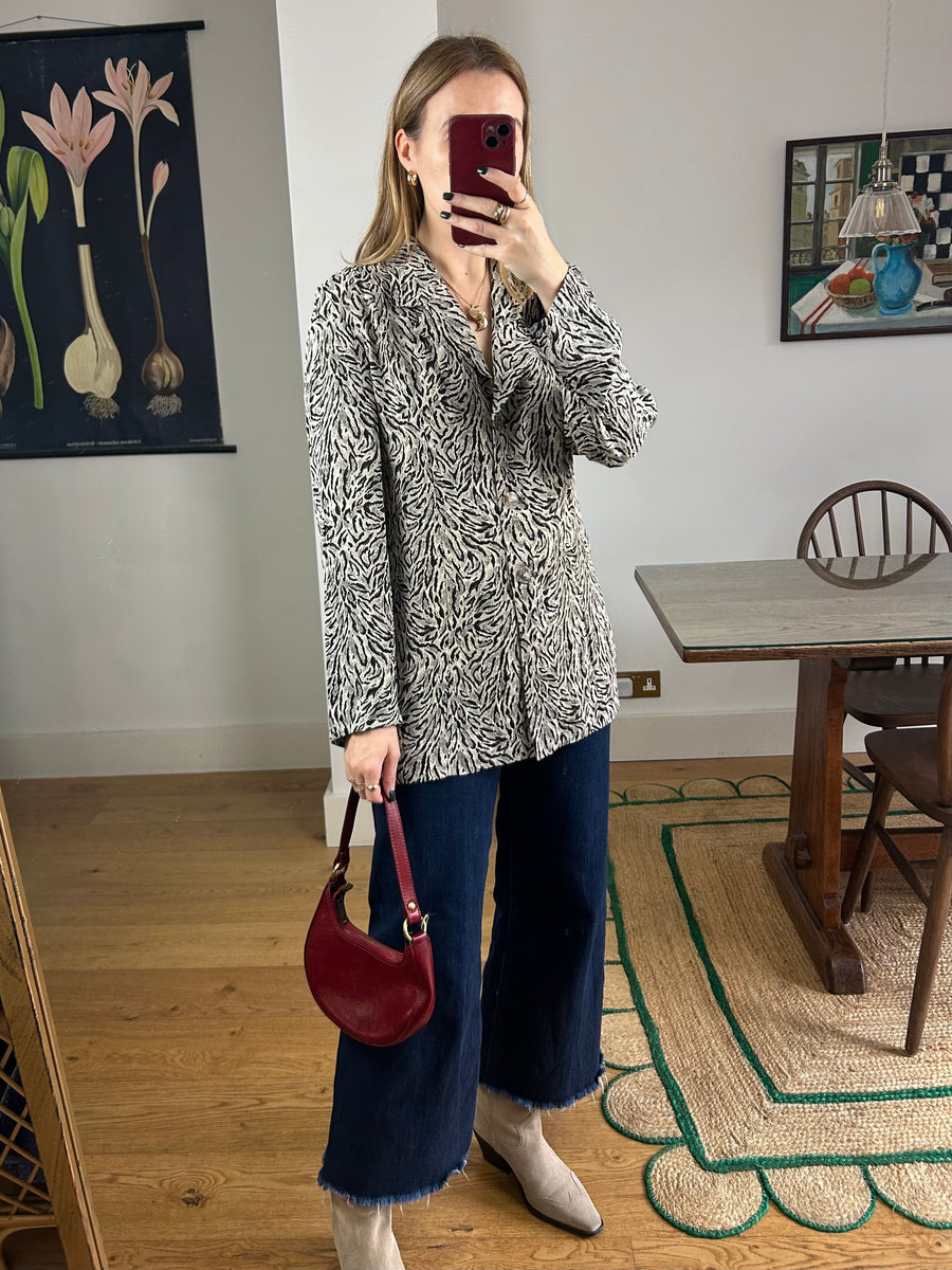 Animal Print Blazer - M