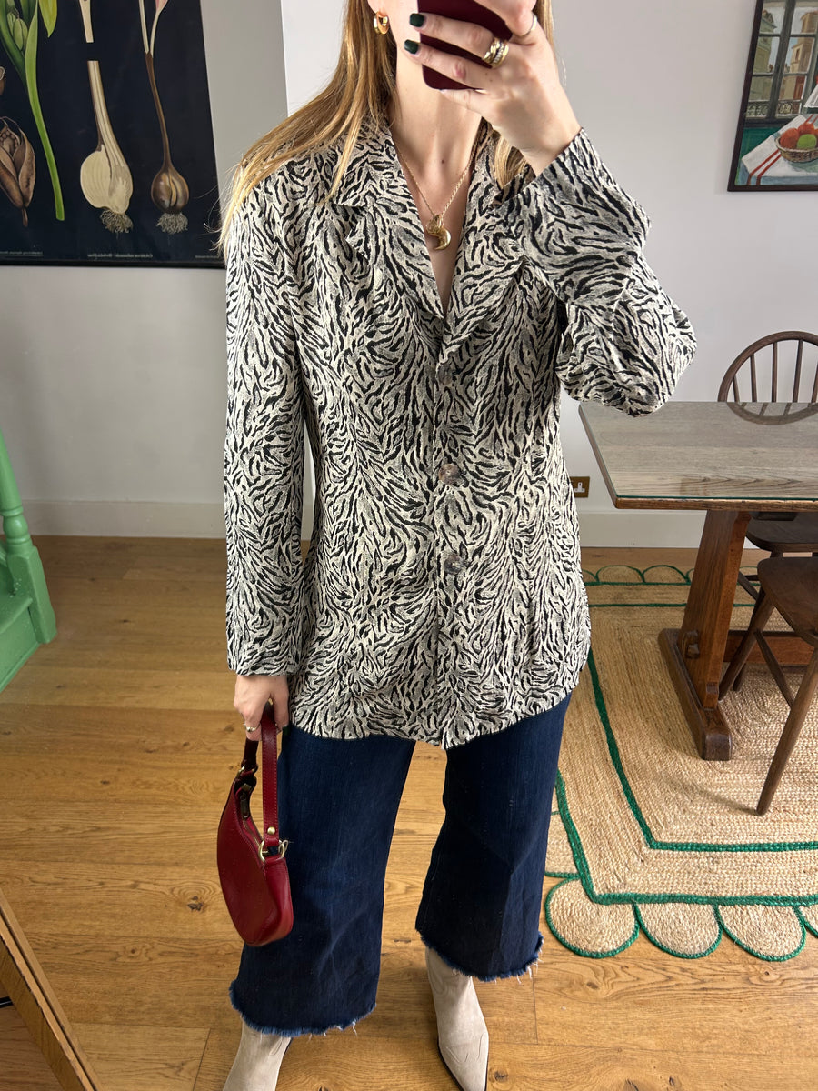 Animal Print Blazer - M