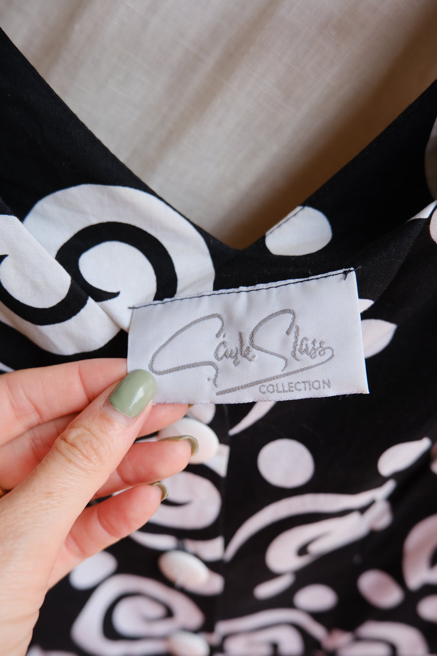 Monochrome Swirl Dress - UK 10