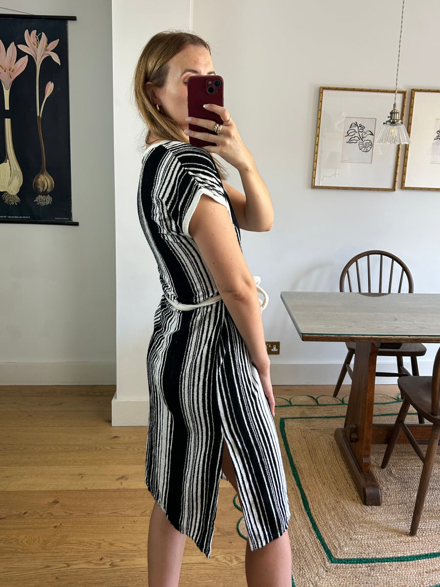 Striped Towelling Dress - UK 10
