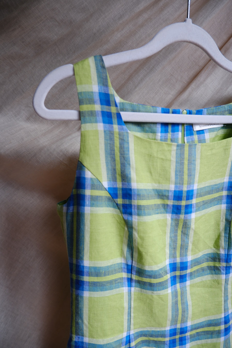 Linen Check Dress - UK 8/10