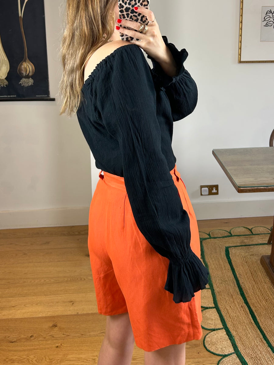 Black Embroidered Top - S/M