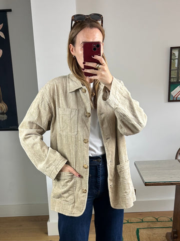 Beige Jumbo Cord Jacket - M