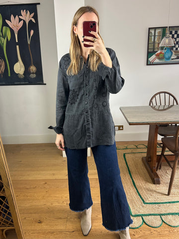 Linen Beaded Shirt - S