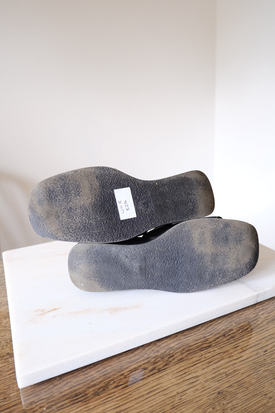 Black Wedge Mules - UK 6