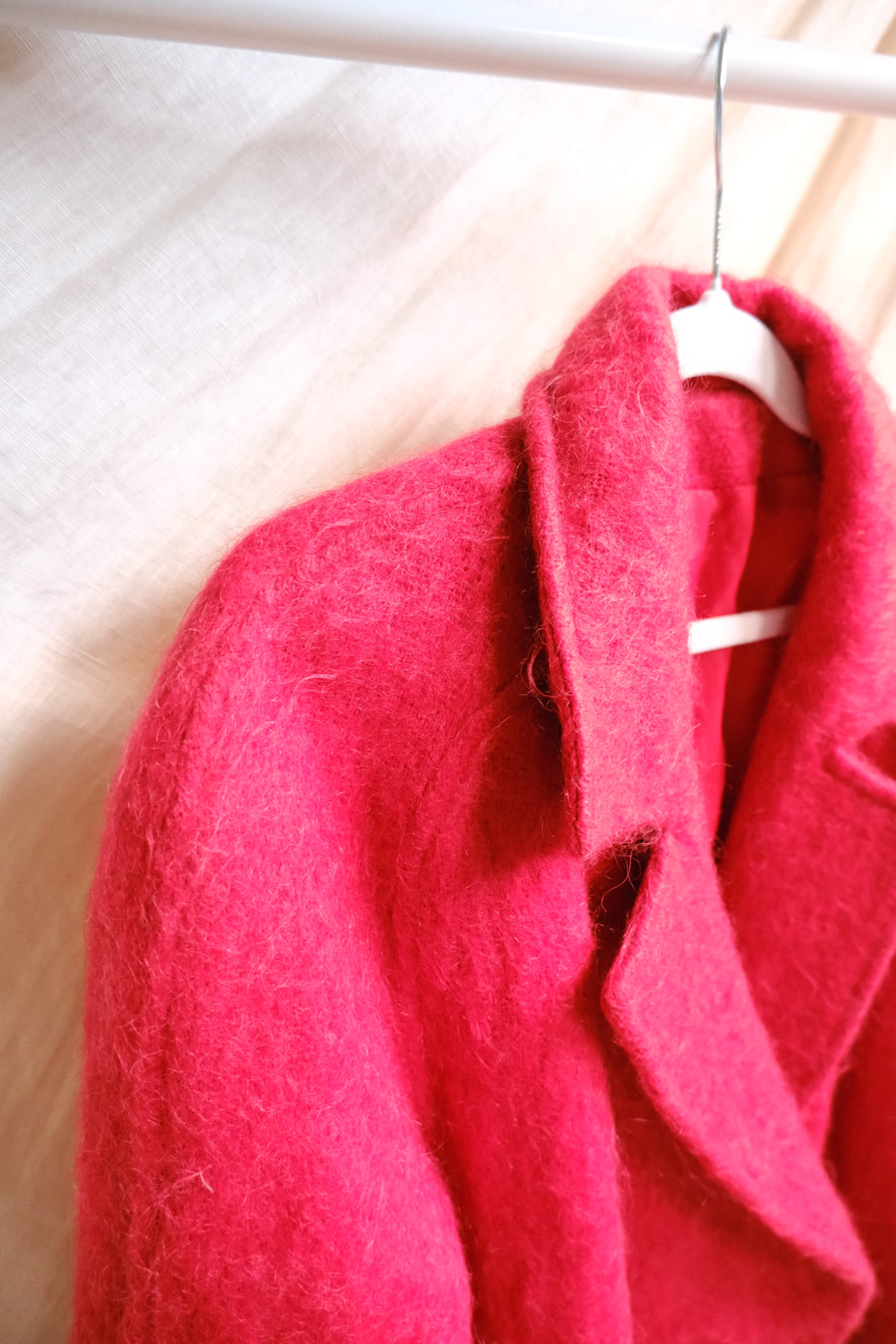 Red Mohair Coat - M