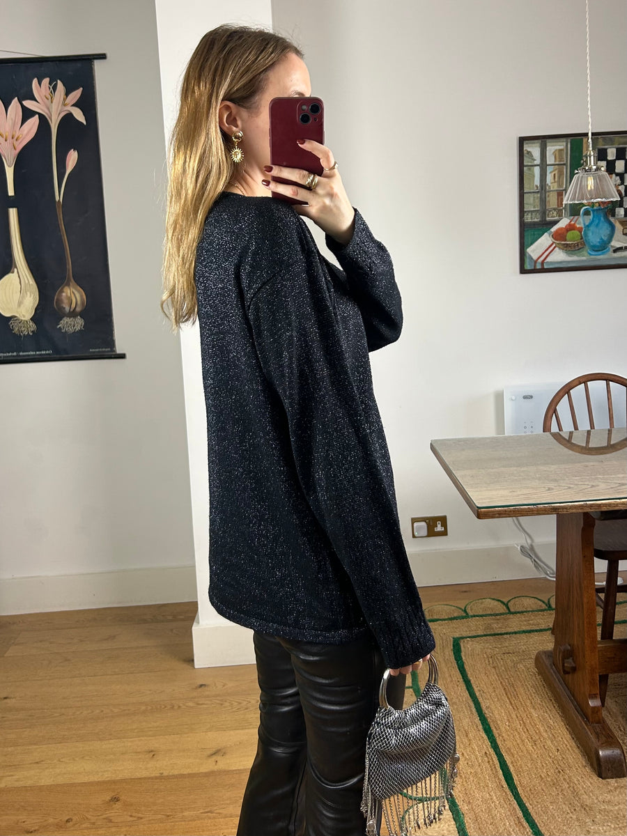 Glitter & Beaded Cardigan - L