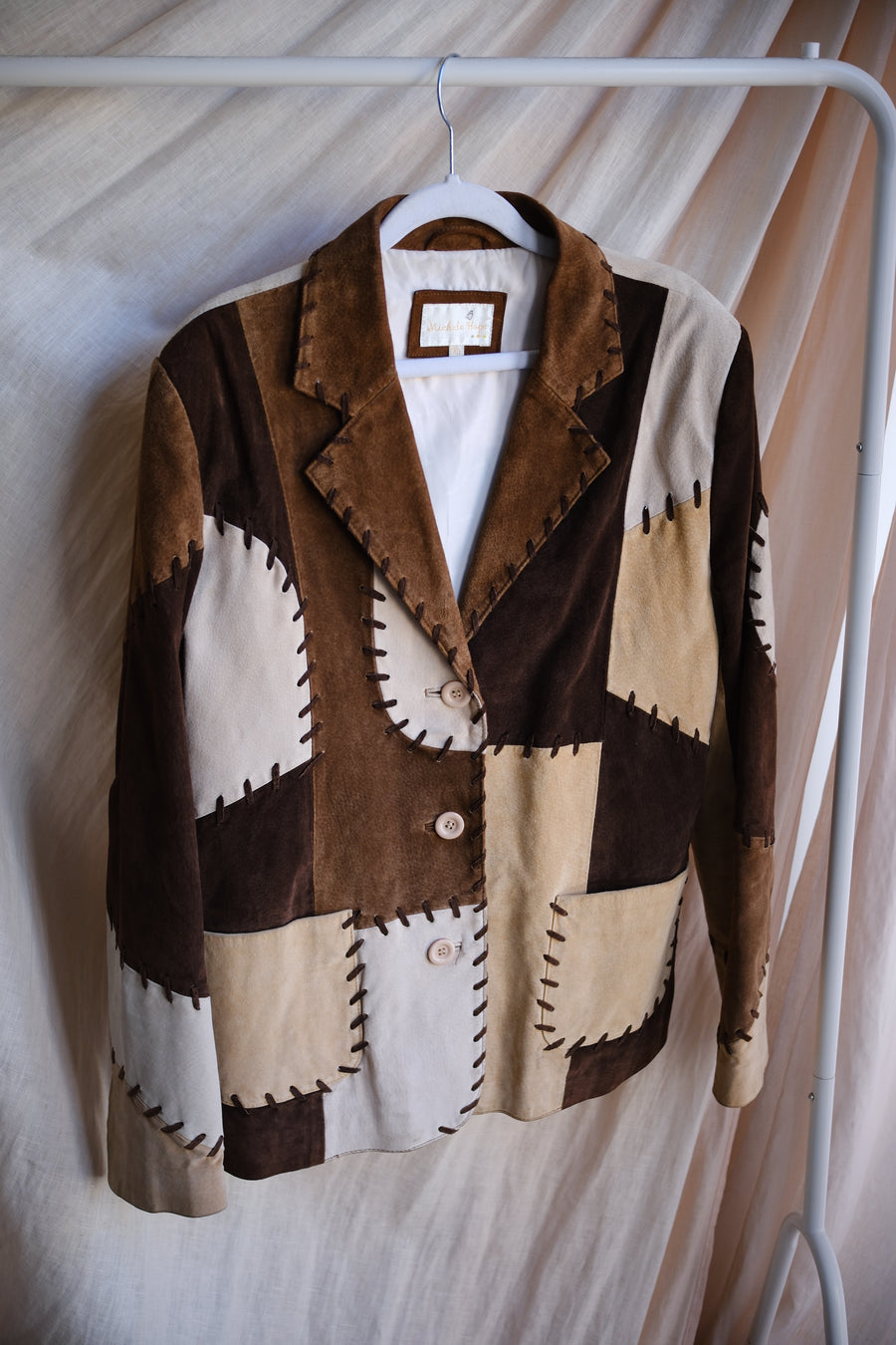 Suede Patchwork Blazer - M