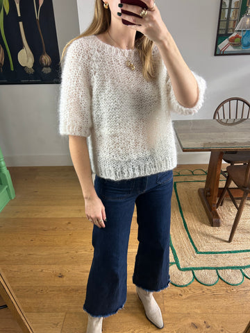White Mohair Jumper - M