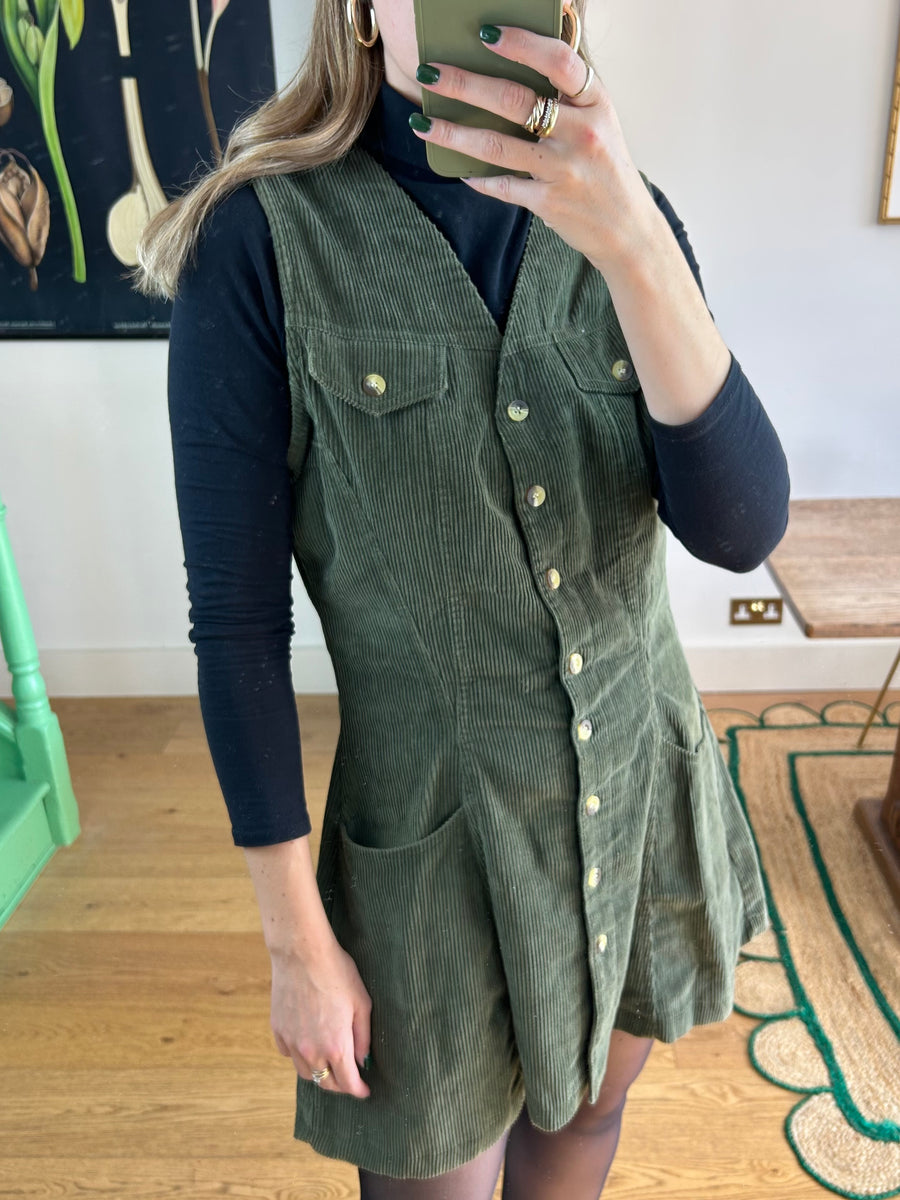 Cord Pinafore Dress - UK 12/14
